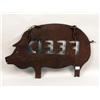 Image 4 : A PATINATED METAL PIG-FORM ADVERTISING SIGN
