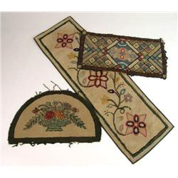 THREE HOOKED RUGS