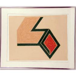 A FRANK STELLA FRAMED LITHOGRAPH AND SCREENPRINT