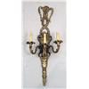 Image 2 : A PAIR OF GEORGIAN-STYLE BRONZE THREE-LIGHT SCONCES