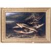 Image 1 : A FRAMED OIL ON CANVAS, NATURE MORTE OF FISH