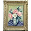 Image 1 : A FRAMED OIL ON BOARD OF A FLORAL STILL LIFE