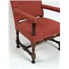 Image 2 : A LARGE RED SUEDE JACOBEAN-STYLE ARMCHAIR