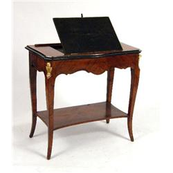 A LOUIS XV-STYLE LEATHER-TOP SIDE TABLE