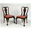 Image 1 : A PAIR OF QUEEN ANNE WALNUT SIDE CHAIRS