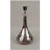 Image 2 : TWO CRANBERRY GLASS STERLING SILVER OVERLAY DECANTERS