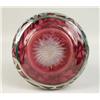 Image 9 : TWO CRANBERRY GLASS STERLING SILVER OVERLAY DECANTERS