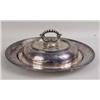 Image 1 : A SILVER PLATED CIRCULAR COVERED SERVING TRAY