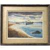 Image 2 : A FRAMED WATERCOLOR OF A SEASCAPE