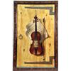 Image 1 : A FRAMED OIL ON CANVAS DEPICTING A TROMP L`OEILE VIOLIN