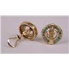 Image 3 : A PAIR OF 14K YELLOW GOLD AND EMERALD EAR CLIP JACKETS