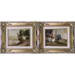 A FRAMED OIL ON BOARD