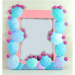 A MICHAEL IVES HAND-PAINTED WOOD-FRAME MIRROR