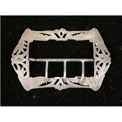 AN ART NOUVEAU STERLING SILVER BELT BUCKLE