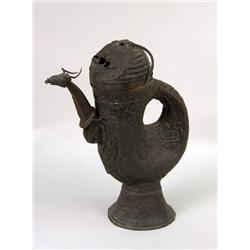 A CHINESE CHASED-BRONZE FIGURAL VESSEL