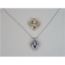 A 14K YELLOW GOLD AND DIAMOND HEART-FORM PENDANT