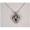Image 2 : A 14K YELLOW GOLD AND DIAMOND HEART-FORM PENDANT