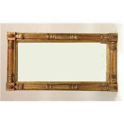 A NEOCLASSICAL GILTWOOD OVERMANTLE MIRROR