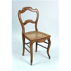 A LOUIS XV-STYLE CANED SIDE CHAIR