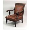 Image 1 : A VICTORIAN UPHOLSTERED ARMCHAIR