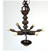 Image 1 : A JUDAICA BRASS OIL LAMP FITTED AS A CHANDELIER