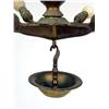 Image 4 : A JUDAICA BRASS OIL LAMP FITTED AS A CHANDELIER