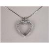 Image 2 : A 14K WHITE GOLD AND DIAMOND HEART-FORM PENDANT