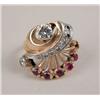 Image 2 : A RETRO 14K ROSE GOLD DIAMOND AND RUBY RING