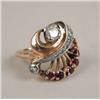 Image 3 : A RETRO 14K ROSE GOLD DIAMOND AND RUBY RING