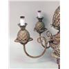 Image 2 : A FIVE-ARM PAINTED PINEAPPLE-MOTIF METAL CHANDELIER