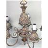 Image 3 : A FIVE-ARM PAINTED PINEAPPLE-MOTIF METAL CHANDELIER