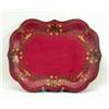 Image 1 : A VICTORIAN RED TOLE TRAY