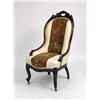 Image 1 : A VICTORIAN WALNUT NEEDLEPOINT UPHOLSTERED SLIPPER CHAIR