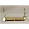 Image 1 : A GEORGIAN-STYLE BRASS FENDER AND FIVE FIREPLACE TOOLS