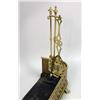 Image 6 : A GEORGIAN-STYLE BRASS FENDER AND FIVE FIREPLACE TOOLS
