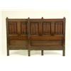 Image 1 : A PAIR OF TUDOR-STYLE OAK LINEN-FOLD BEDSTEADS