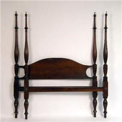 A FEDERAL-STYLE INLAID MAHOGANY FOUR POSTER BED