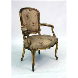 A LOUIS XV-STYLE GILTWOOD FAUTEUIL