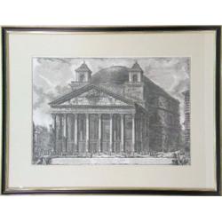 A FRAMED PIRANESI ARCHITECTURAL ETCHING