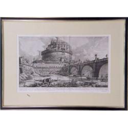 A FRAMED PIRANESI ARCHITECTURAL ETCHING