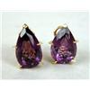 Image 2 : A 13K YELLOW GOLD AMETHYST RING WITH A PAIR OF EARRINGS