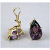 Image 3 : A 13K YELLOW GOLD AMETHYST RING WITH A PAIR OF EARRINGS