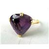 Image 4 : A 13K YELLOW GOLD AMETHYST RING WITH A PAIR OF EARRINGS