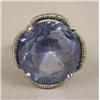 Image 2 : A 10K WHITE GOLD AND BLUE TOPAZ RING