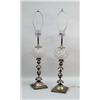 Image 1 : TWO CUT GLASS AND PLATED SILVER LAMPS