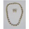 Image 1 : AN 18K YELLOW GOLD AND DIAMOND LINK-FORM NECKLACE AND DIAMOND SUITE