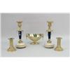 Image 1 : TWO PAIR OF GILT-METAL CANDLESTICKS
