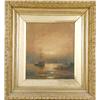 Image 1 : A FRAMED WILLIAM THORNLEY OIL ON CANVAS MARITIME SUNSET SCENE