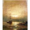Image 2 : A FRAMED WILLIAM THORNLEY OIL ON CANVAS MARITIME SUNSET SCENE