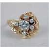 Image 1 : A 14K YELLOW GOLD AND DIAMOND FLORA-FORM COCKTAIL RING